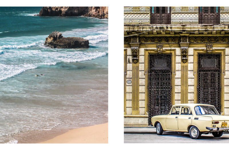 series of travel images from around the world